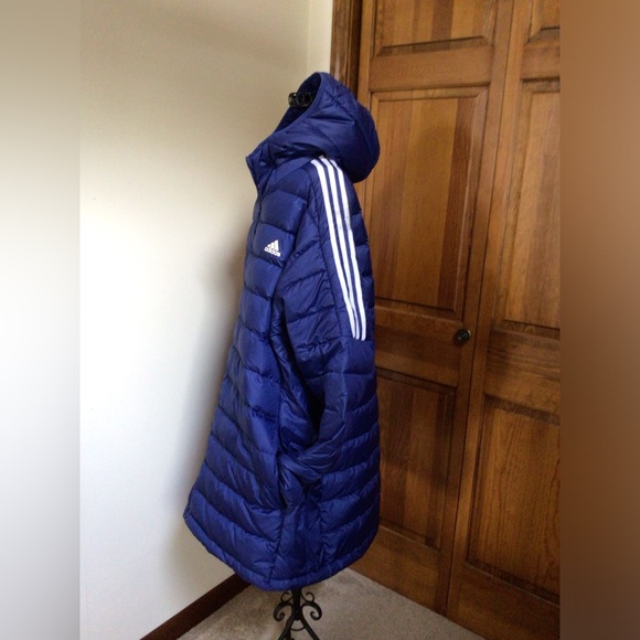 Adidas long down filled Parker, Blue, 2XL - Picture 4 of 9
